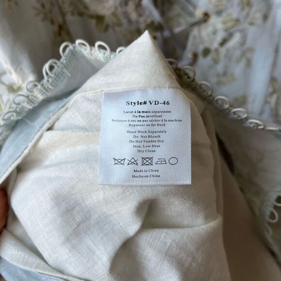 NEW V. Chapman Avignon‎ Ruffled Corset Mini Dress in Victorian Blue Roses Size 8 - Picture 9 of 12